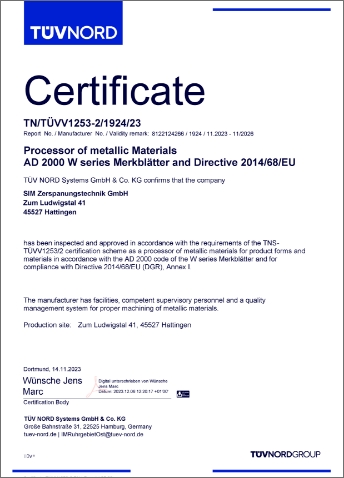 STH W0 FB 320 TUeVV1253 2 Zertifikat EN